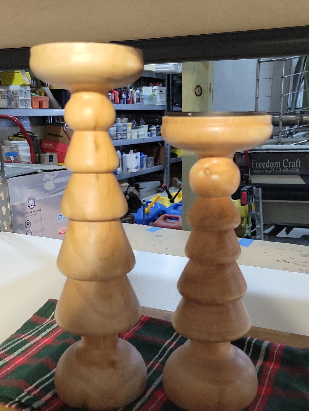 Wooden Tiered Candle Holders - Natural Finish